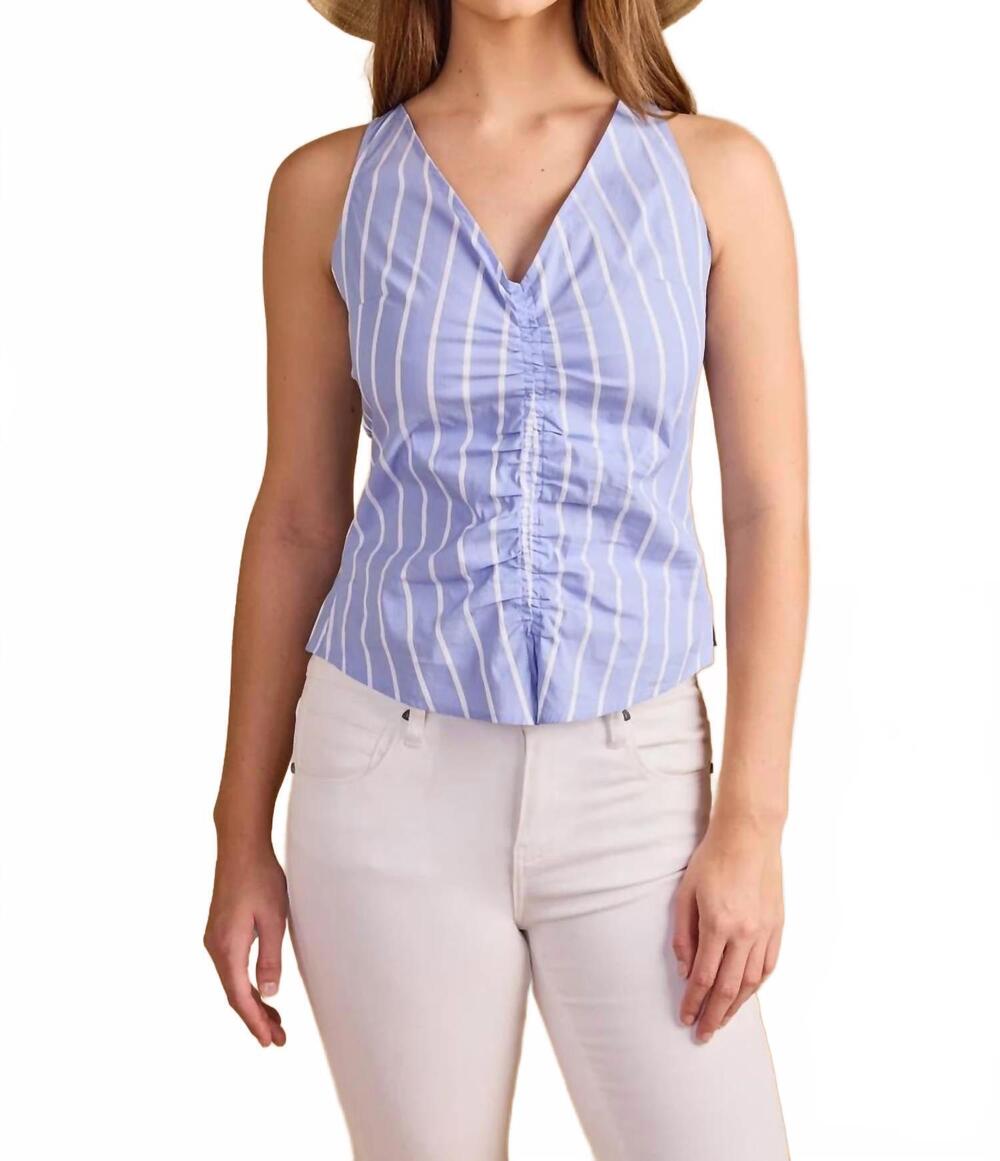 NEW THOMAS & LOURDES louanne top in aegean stripe
